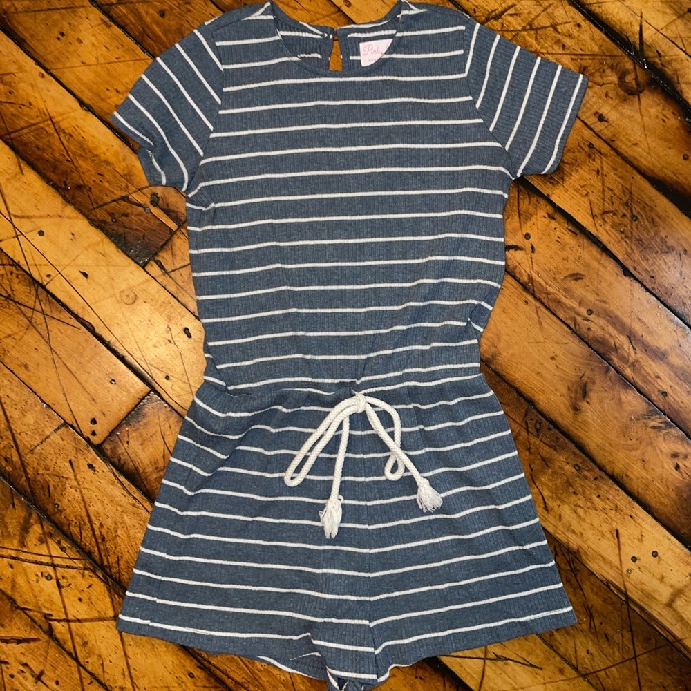 Striped Pink Lily Romper